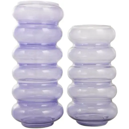 Purple Glass Bubble Vase Set {9}