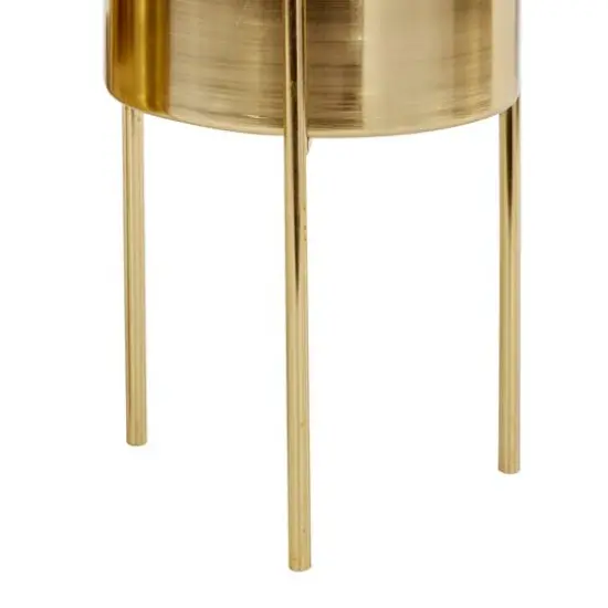 Gold Metal Contemporary Planter Set {5}