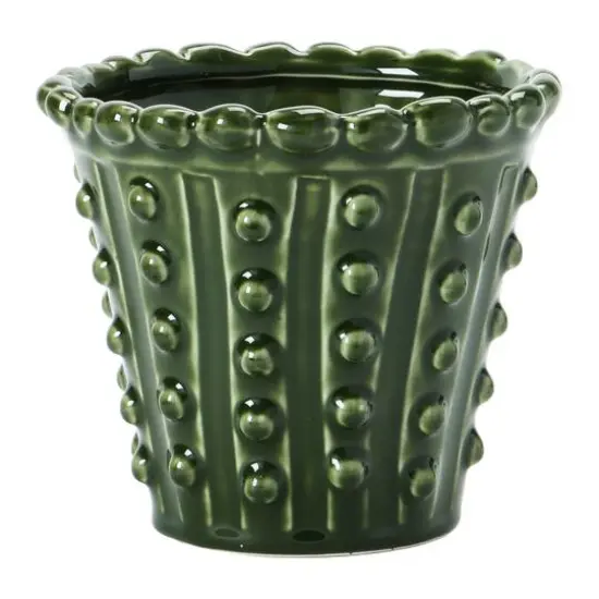 Hello Honey&reg; Green Stoneware Hobnail Planter {1}