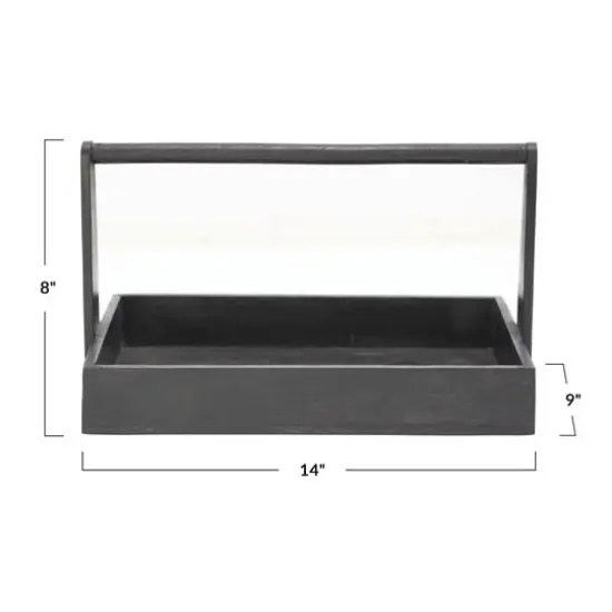 Hello Honey&reg; 14'' Decorative Black Mango Wood Tray {3}