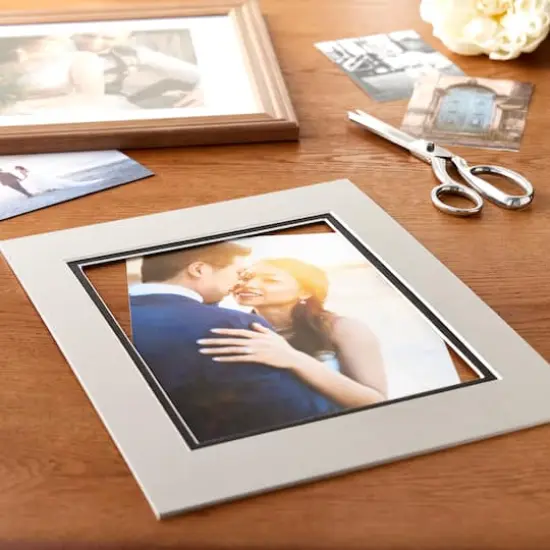 11" x 14" Double Mat By Studio D&eacute;cor&reg;, 8" x 10" Opening Steel Gray {3}