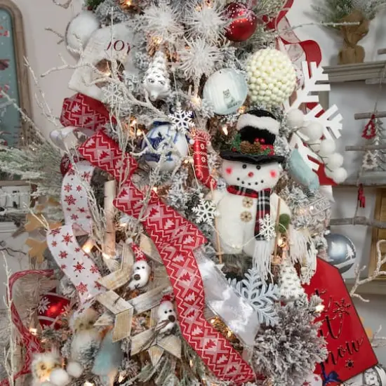 15" Winter Skiing Snowmen Christmas Table Top Decoration Set {7}