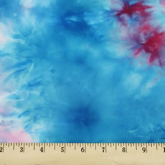 Fabric Merchants Magenta, Blue, Lilac & Sage Tie Dye Double Brushed 4-Way Stretch Fabric {3}