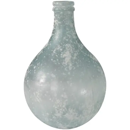 17" Clear Frosted Spanish Glass Bottle Vase {5}