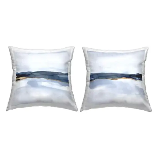 Stupell Industries Calming Modern Abstract Foggy Landscape 2 Pillow Set, 18" x 18" {1}