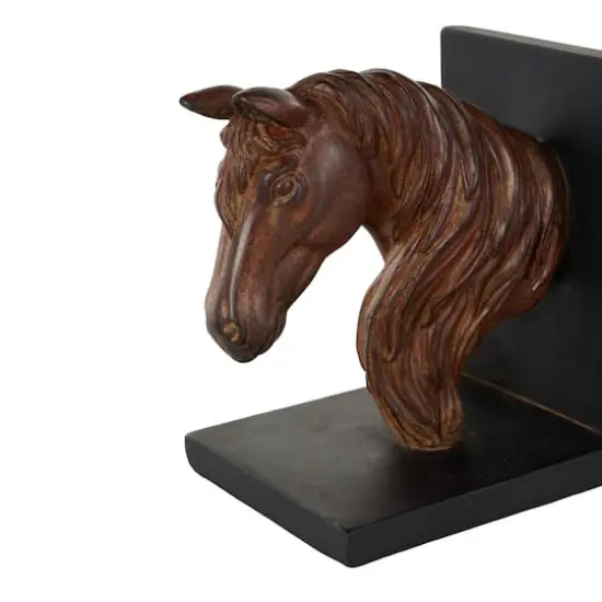 6" Copper Horse Head Bookends with Black Stands, 2ct. {6}