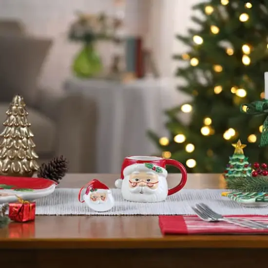 Mr. Christmas 16oz. Ceramic Santa Mug & Ornament Set Red {3}