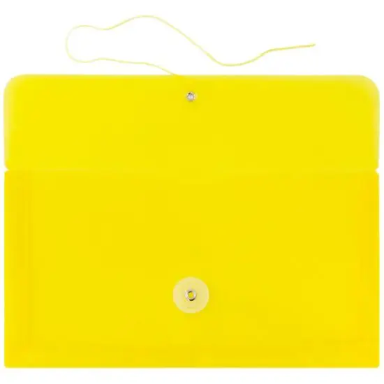 JAM Paper #10 Plastic Envelopes with Button & String Tie Closure, 12ct. Yellow {4}