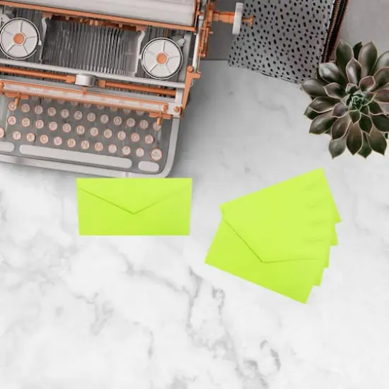 JAM Paper 3.875" x 7.5" Brite Hue Monarch Envelopes, 50ct. Ultra Lime Green {5}