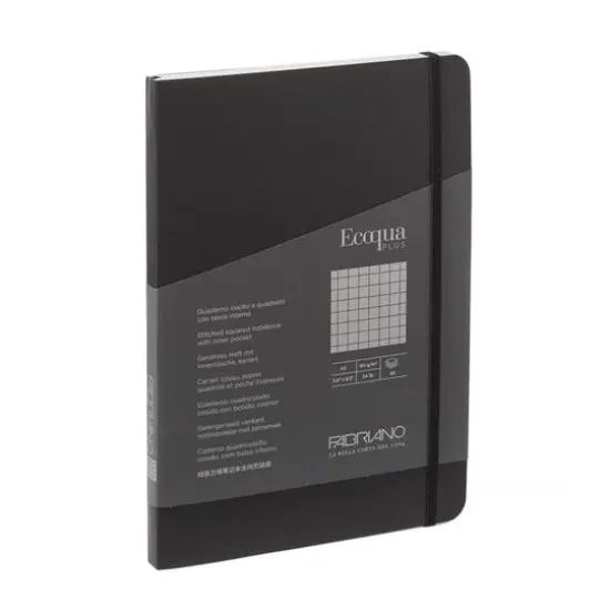 Fabriano&reg; EcoQua Plus A5 Graph Stitch-Bound Notebook Black {1}