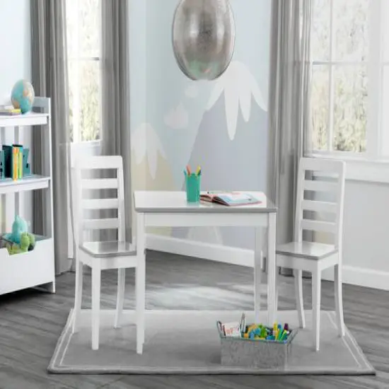 Delta Children Gateway Table & 2 Chairs Set White/Gray {4}