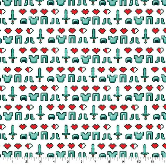 Mojang Minecraft Diamond Icons Cotton Fabric {4}