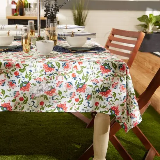 DII&reg; Garden Floral Print Outdoor Tablecloth With Zipper 60 Round {6}