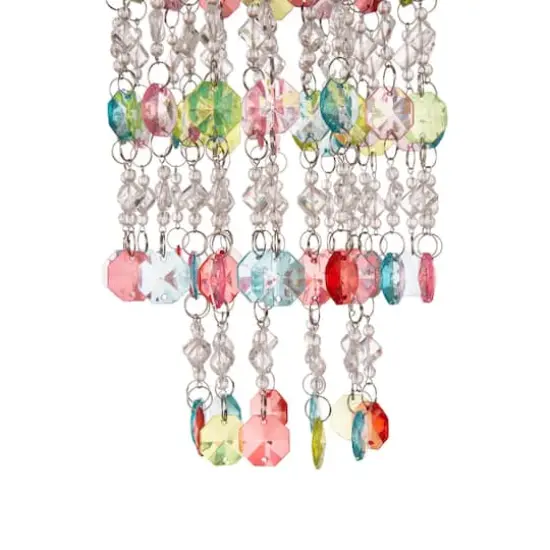 Glitzhome&reg; 18.75" Solar Lighted Hanging D&eacute;cor with Multicolored Acrylic Jewel Beads {4}