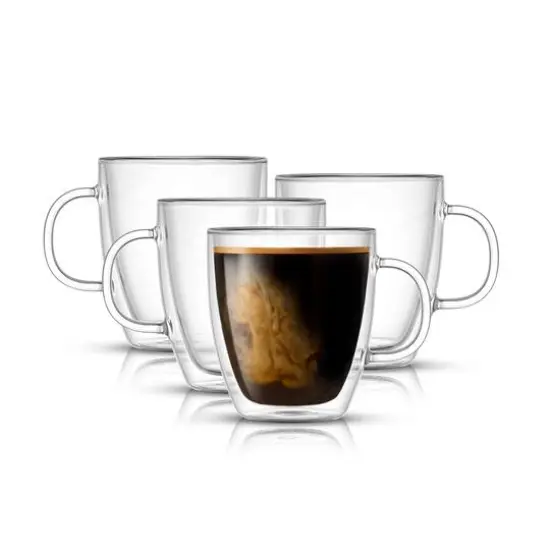 JoyJolt&reg; 13.5oz. Savor Double Wall Coffee Glasses, 4ct. {1}