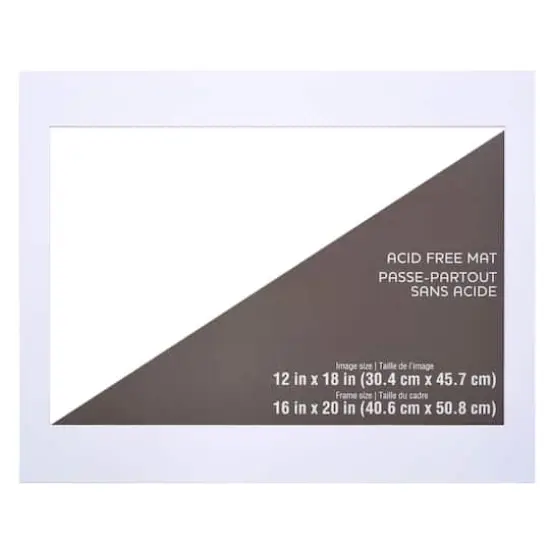 16" x 20" White Mat by Studio D&eacute;cor&reg;, 12" x 18" Opening Size {5}
