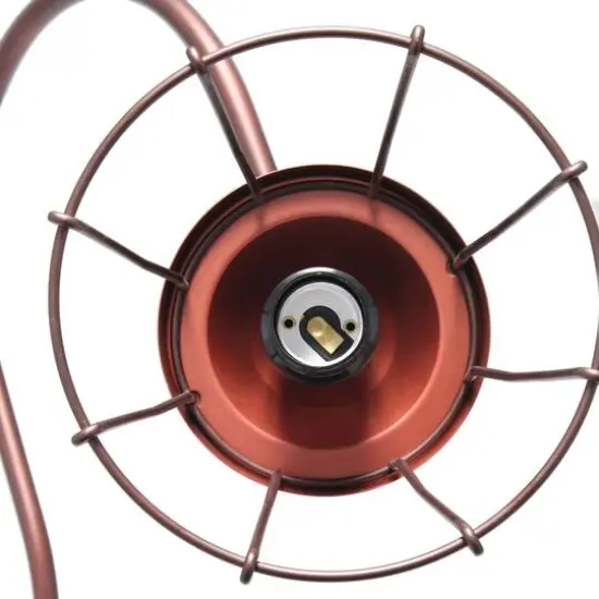 Lalia Home 25" Red Bronze Rustic Caged Shade Table Lamp {7}