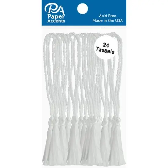 PA Paper&trade; Accents White Tassels, 24ct. {1}