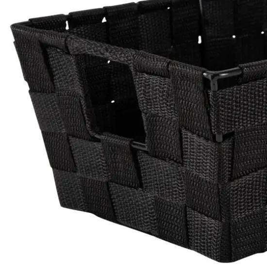 Simplify Small Black Woven Storage Shelf Baskets, 2ct. {6}