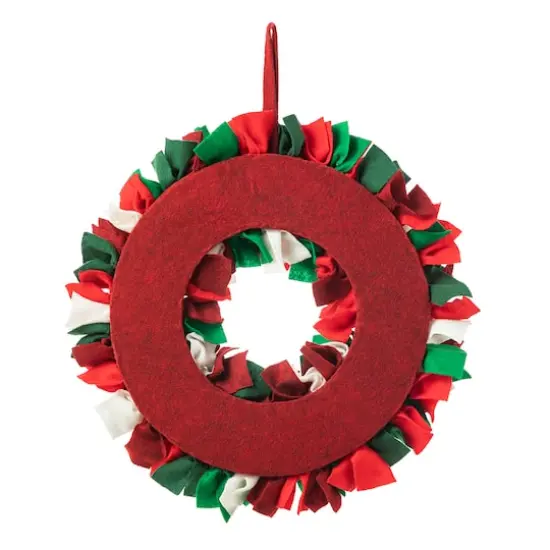 Glitzhome&reg; 19.25" Christmas Multicolor Felt Wreath {8}