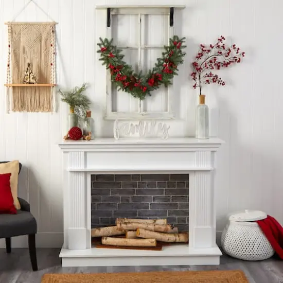 3ft. Pines, Red Berries & Pinecones Christmas Garland {5}