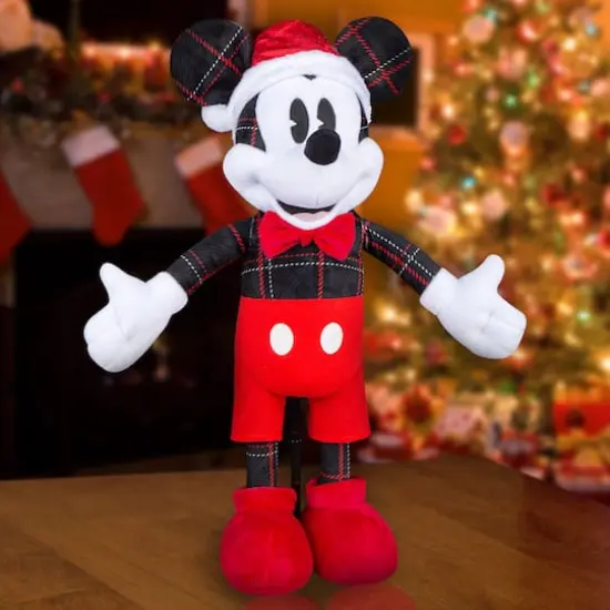 20" Christmas Mickey Mouse in Vintage Plaid Holiday Greeter {3}