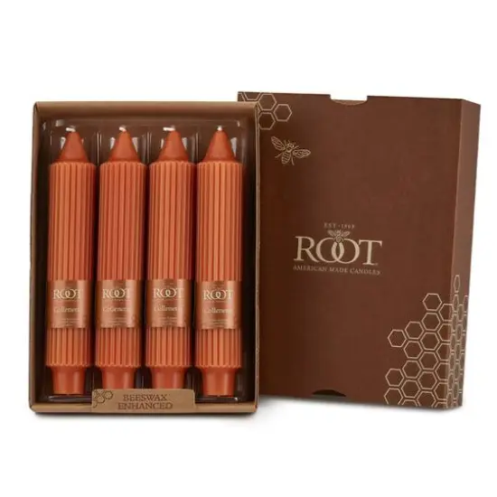 Root Candles 7" Unscented Grecian Collenette Taper Candles, 4ct. Rust {1}