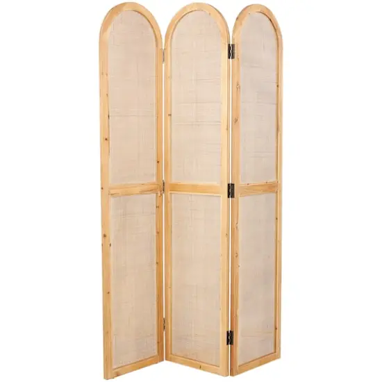 6ft. Brown Wood Room Divider Screen {1}