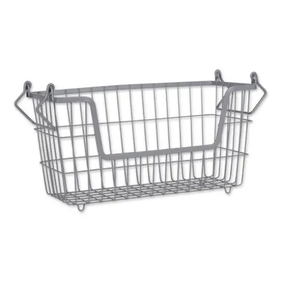 DII&reg; 13" Small Rectangle Metal Basket Cool Gray {4}