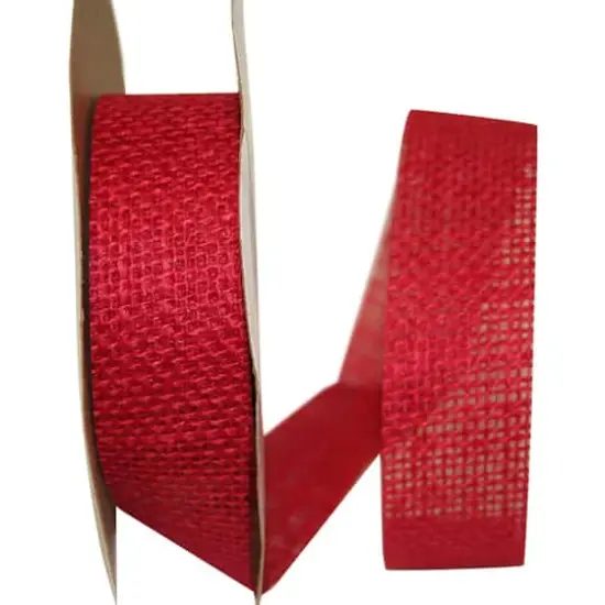 JAM Paper 1.375" x 20yd. Burlap Ribbon Red {1}