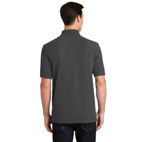 Port & Company® Combed Ring Spun Pique Adult Polo Charcoal {5}