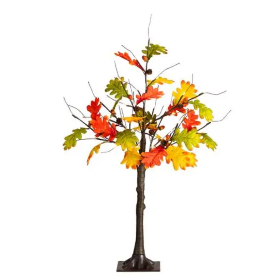 3ft. Pre-Lit Autumn Maple Artificial Fall Tree with Pinecones, Acorns and 36 Warm White LED Lights {1}