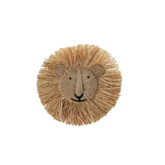 Hello Honey&reg; 16.5" Natural Savannah King Raffia Lion Wall Art {5}