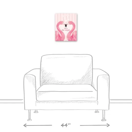 Flamingo Mistletoe Valentine's Canvas Wall Art {6}