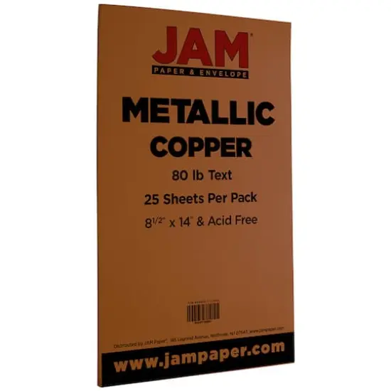 JAM Paper Legal Metallic Paper, 25 Sheets Copper Stardream Metallic {4}