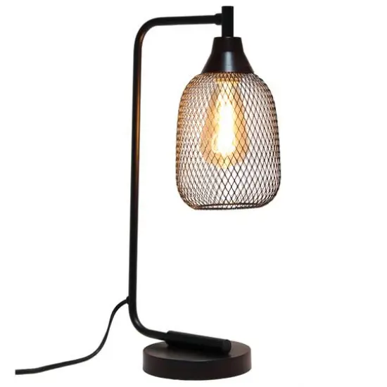 Lalia Home 19" Industrial Mesh Desk Lamp Black {3}