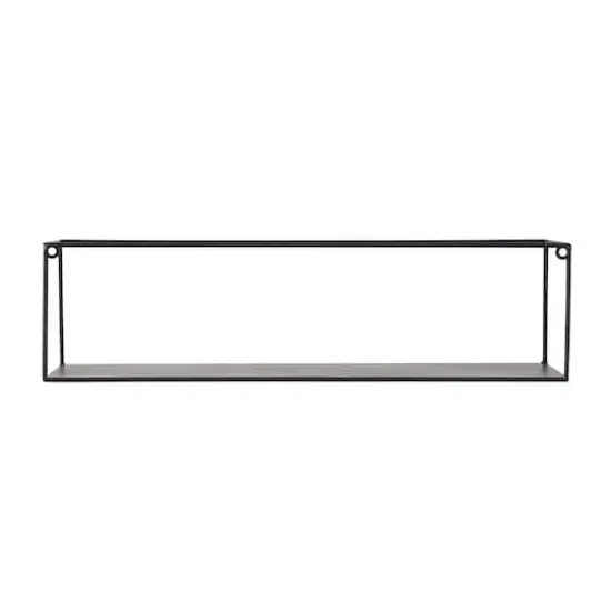 Black Metal Modern Wall Shelf, Set of 2 24", 23" {5}