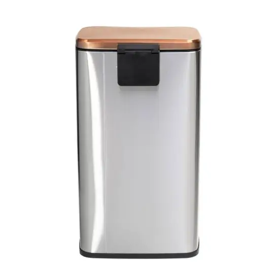 Honey Can Do Rose Gold Stainless Steel Step Trash Cans with Lid Set {8}