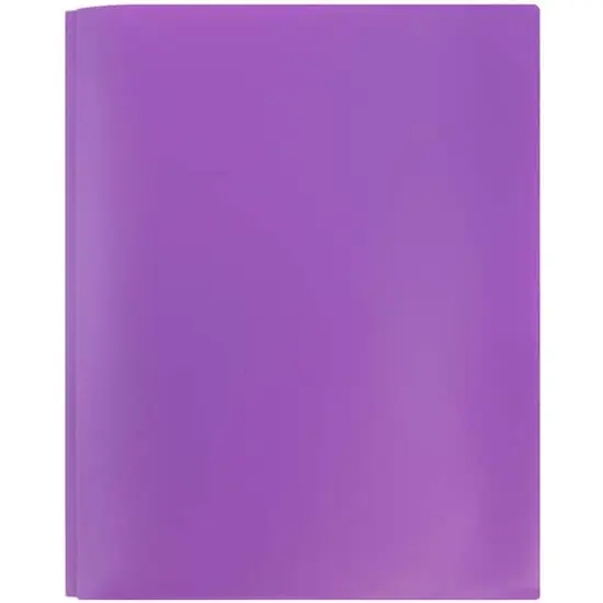 JAM Paper 9.5" x 11" Plastic 2 Pocket School POP Folders with Clasps, 6ct. Purple {7}