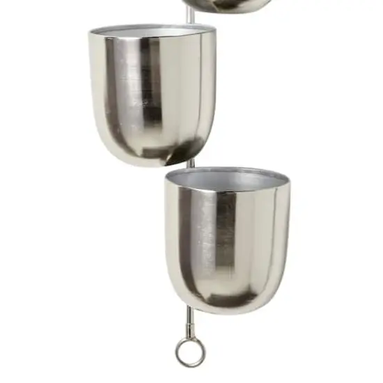 25" Silver Metal Contemporary Wall Planter {6}