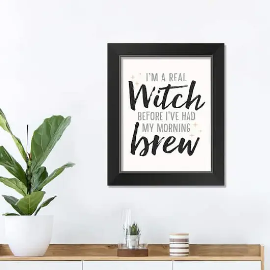 Witch In The Morning Halloween Print in Black Frame {4}
