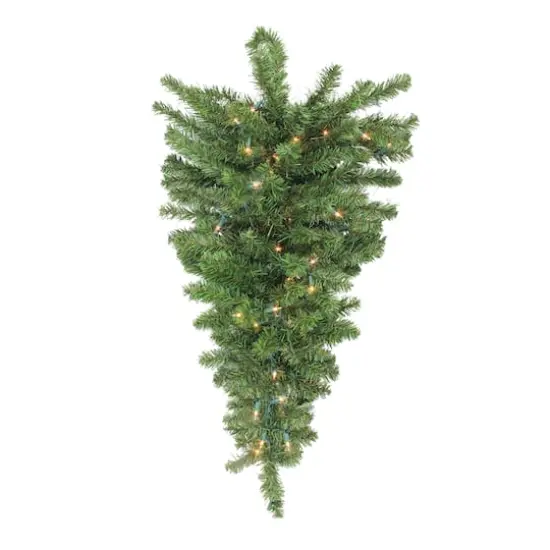 30" Pre-Lit Canadian Pine Artificial Christmas Teardrop Door Swag {1}