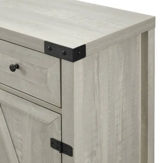 Walker Edison Stone Gray Farmhouse Barn Door Accent Cabinet {7}