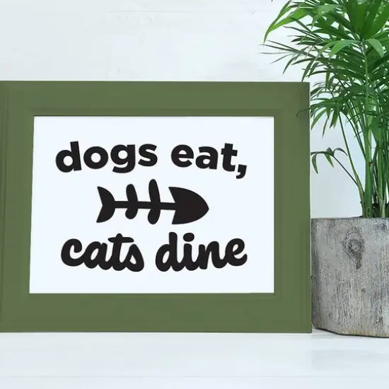 Leisure Arts&reg; Vinyl Dogs Eat, Cats Dine Black Wall Decal {3}
