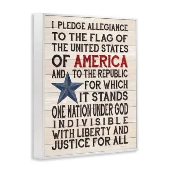 Stupell Industries Pledge of Allegiance Patriotic Framed Giclee Art White {4}