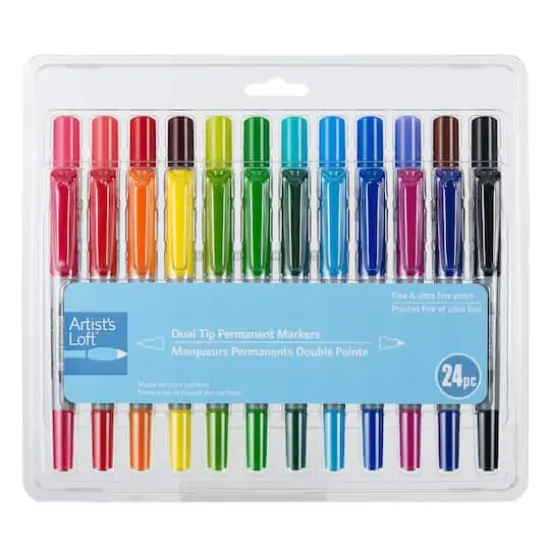 24 Color Dual Tip Permanent Markers by Artist's Loft&trade; {1}