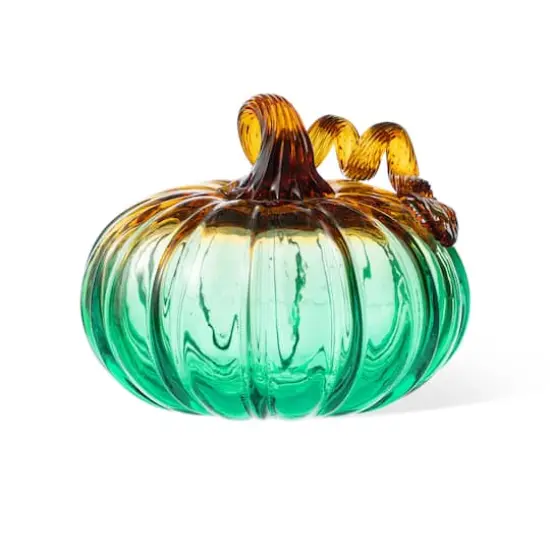 Glitzhome&reg; 5.75" Gradient Turquoise Glass Pumpkin {1}