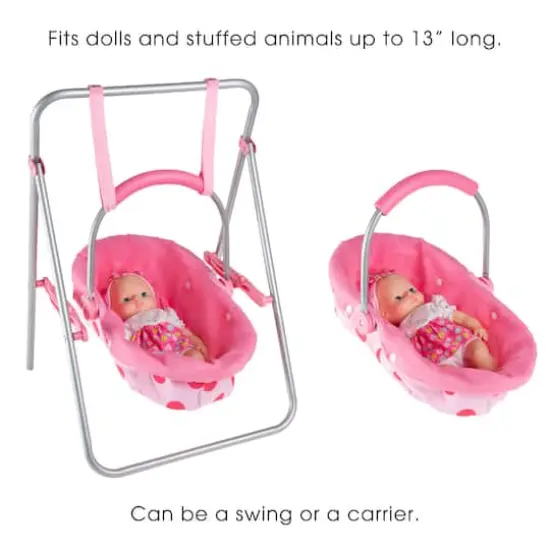 2-in-1 Baby Doll Swing and Carrier Toy Set {5}