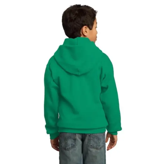 Port & Company&reg; Colors Youth Core Fleece Pullover Hooded Sweatshirt Kelly Green {4}