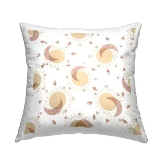 Stupell Industries Astral Sun Moon Overlapping Hearts Pattern Throw Pillow, 18" x 18" {1}